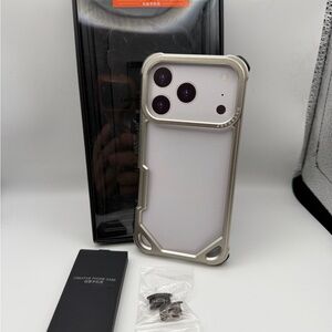Natural Aluminum iPhone 17 Pro Protective Phone Case. No back design. Minimalist